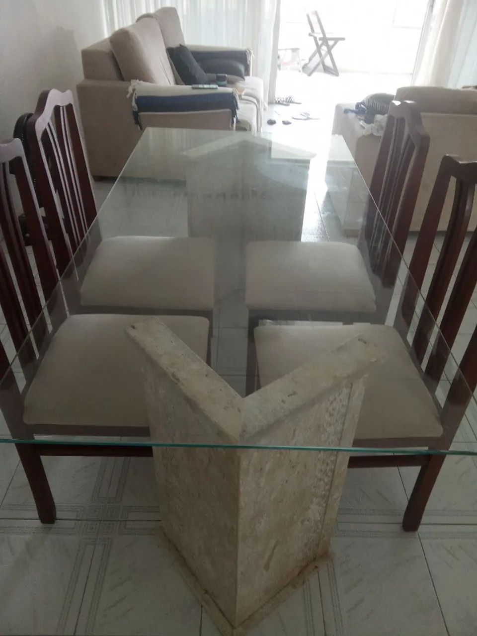 Mesa de vidro com 4 cadeiras - Foto 3