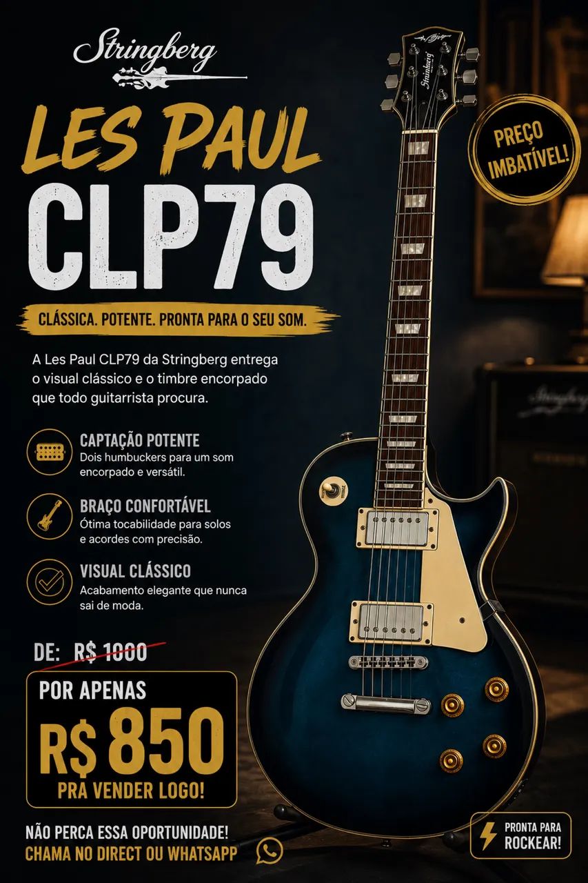 Guitarra Les Paul stringberg pra vender logo