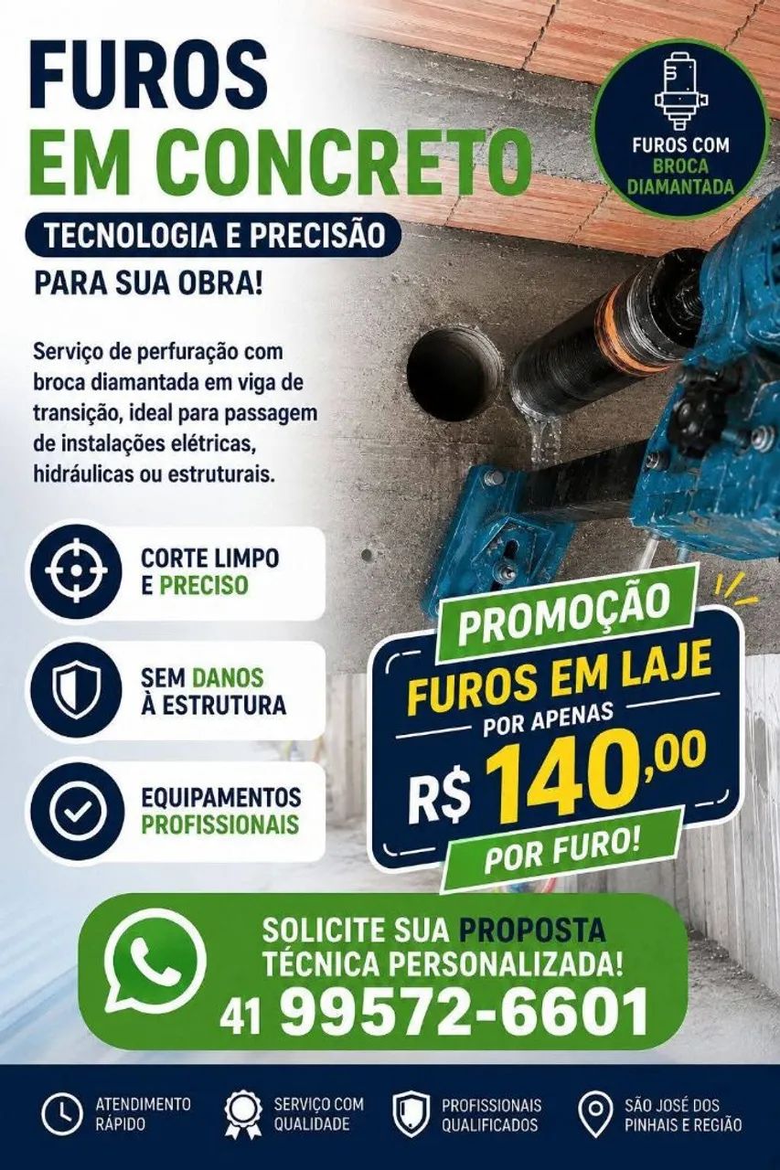 Furos em concreto 