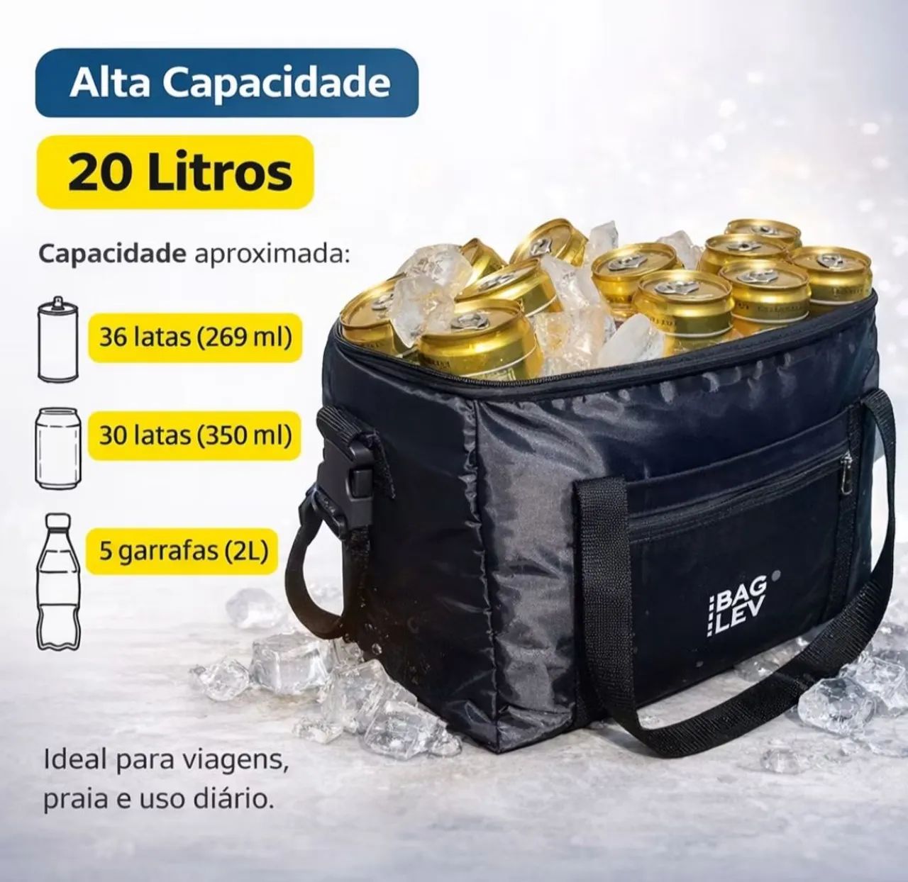 Bolsa Térmica Reforçada Impermeável 20L - 2 Alças