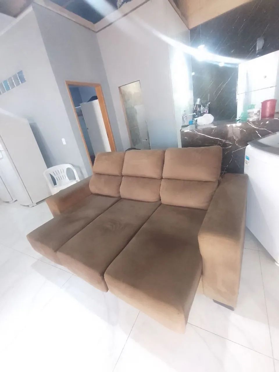 Sofá retrátil e reclinável semi-novo 850 entregue - Foto 4