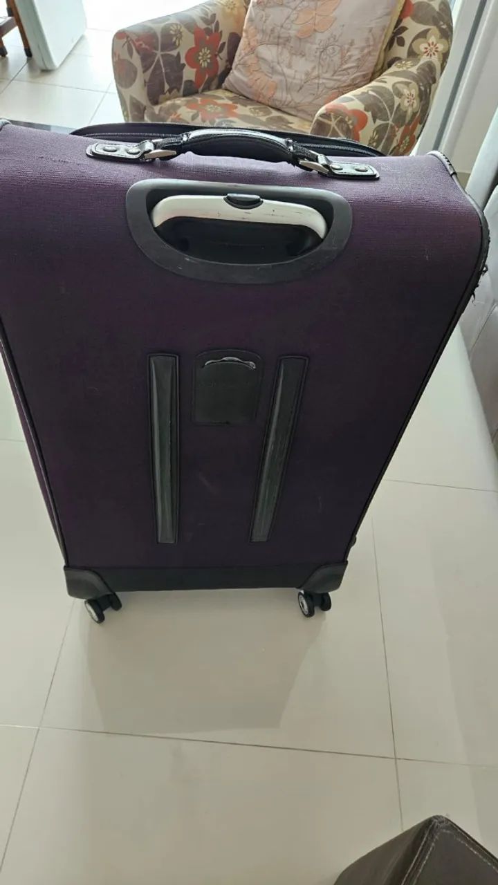 Mala Samsonite Grande com Rodas Giro 360º em Tecido - Foto 2