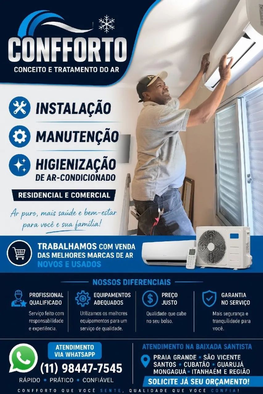 Ar condicionado urgente e só ligar.