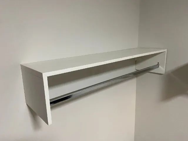 Arara Cabideiro em MDF Branco 1m - Perfeito para Expor Roupas
