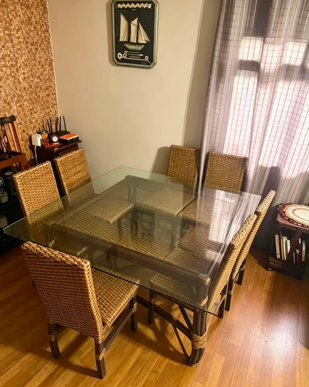 Mesa de Ratan Vime com 8 cadeiras 1,50 x 1,50  - Foto 2
