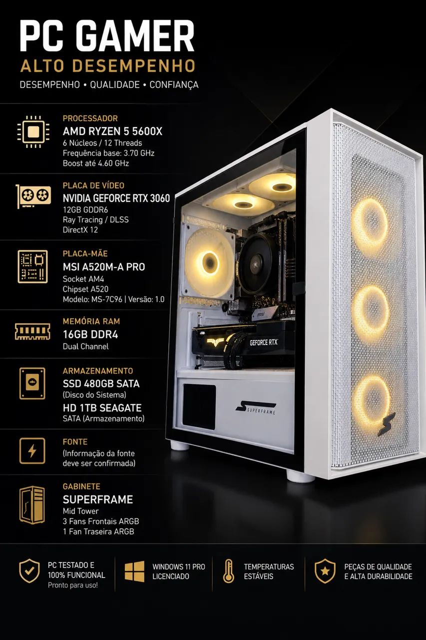 Computador GAMER excelente condições.