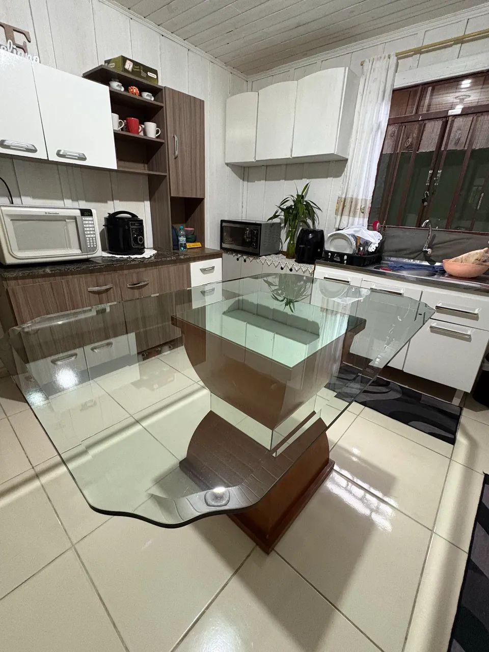 Mesa de Vidro e Madeira - Oportunidade  - Foto 2