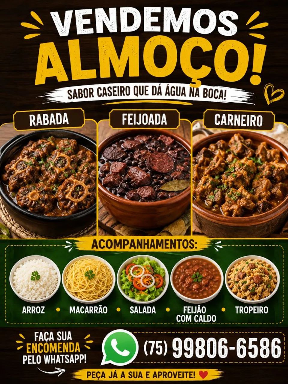 Vendemos almoço