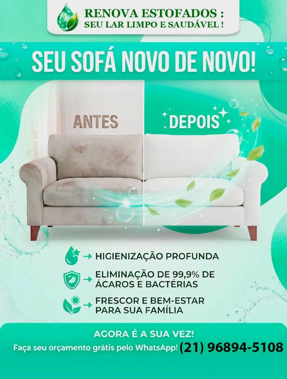 Limpeza de sofás e colchões (estofados)