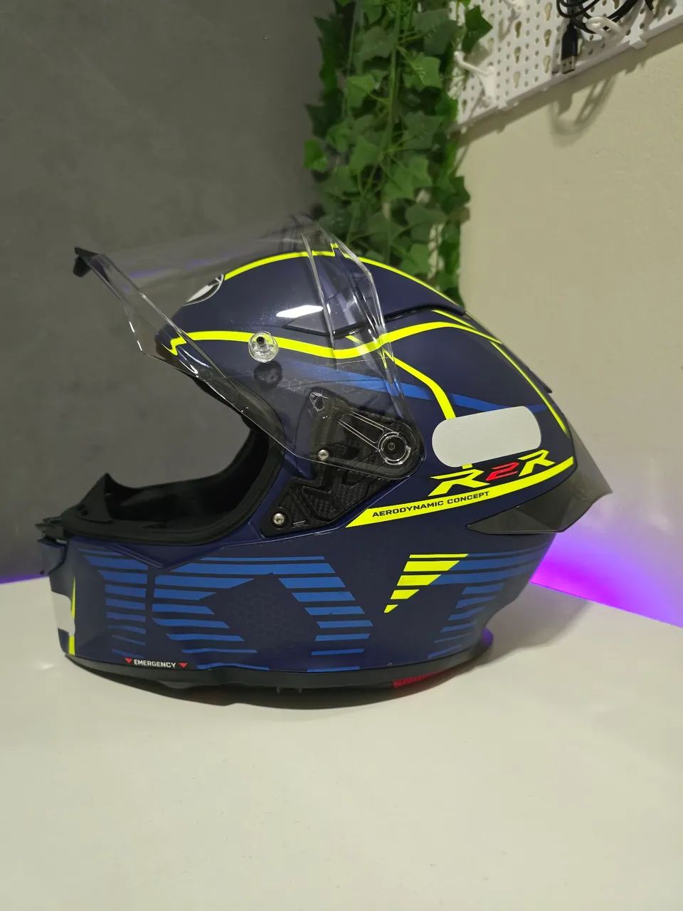 Capacete Moto KYT R2R Concept Blue - Foto 5