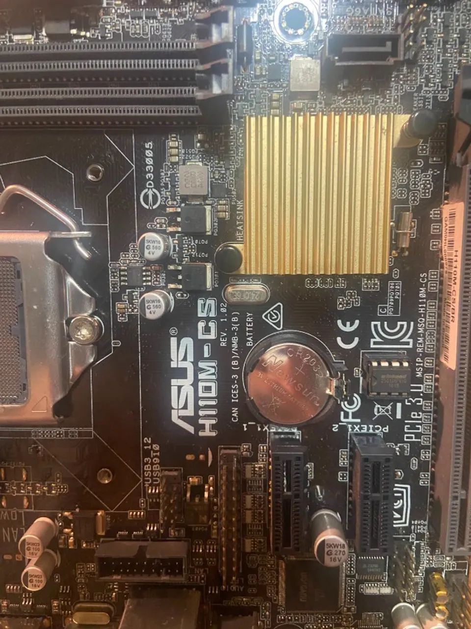 placa mãe asus h110m-cs/br - c/ avaria - Foto 3
