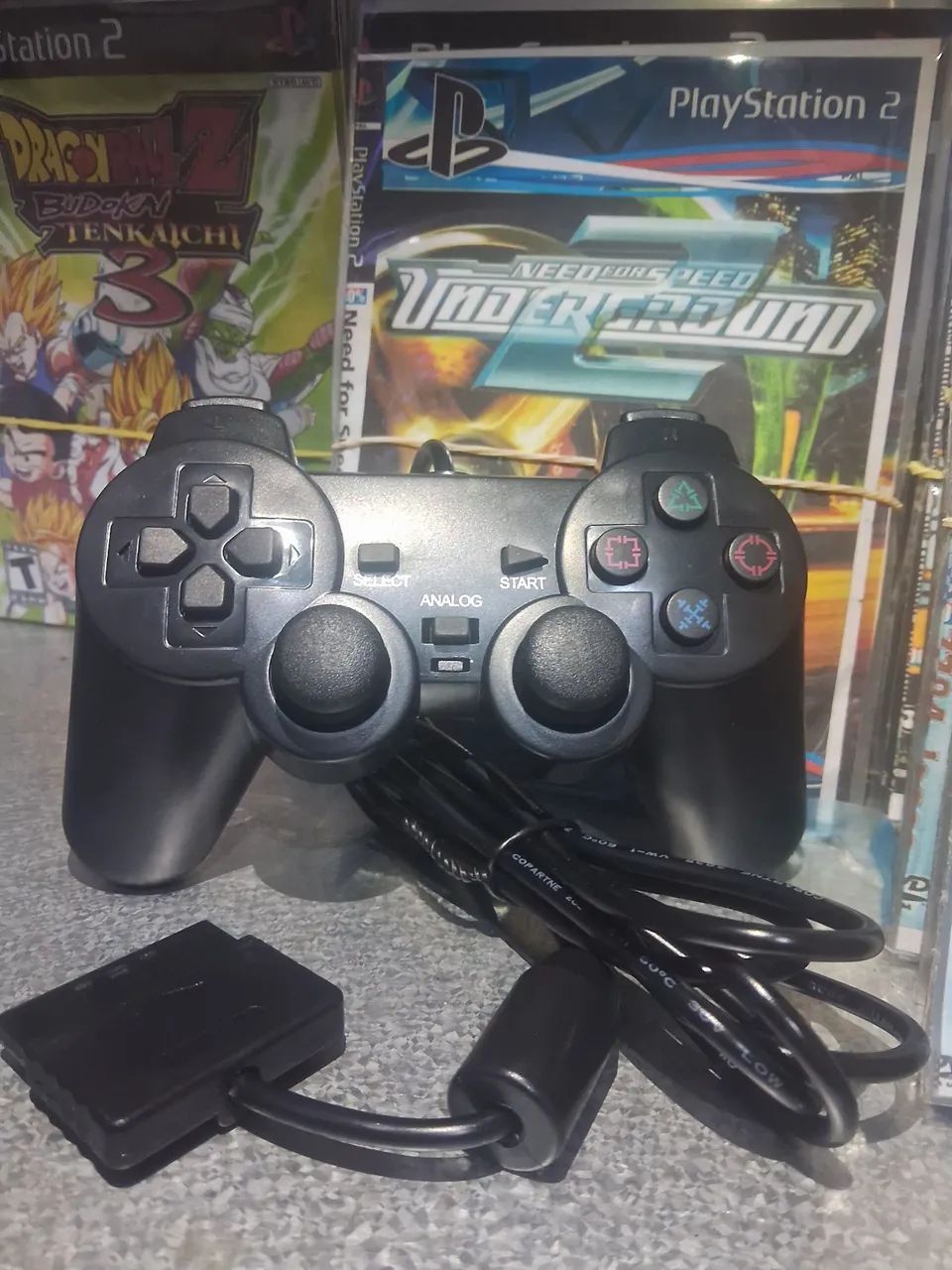 CONTROLE COM FIO PS2 NOVO - Foto 3