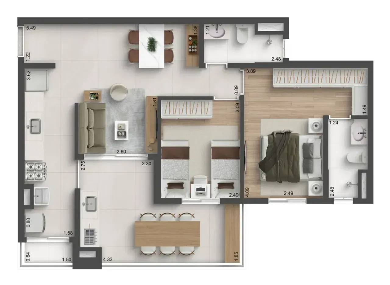 PLANTA 74m²