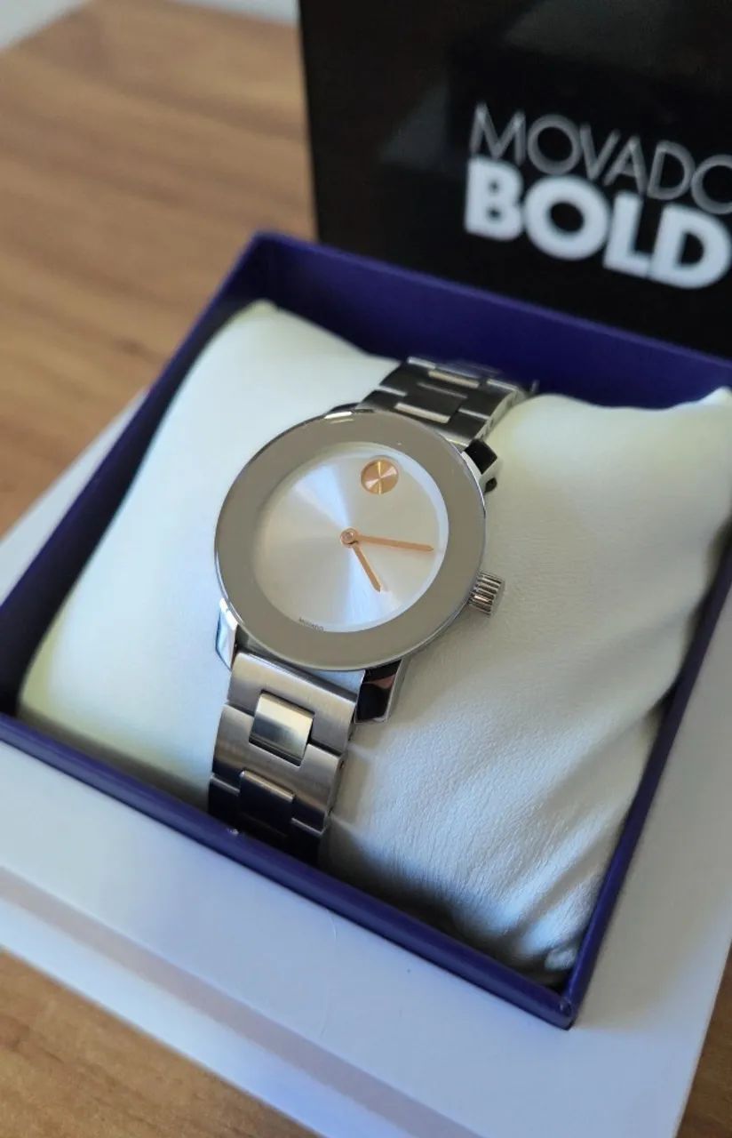 Relógio Feminino Movado Bold Prata - Foto 2