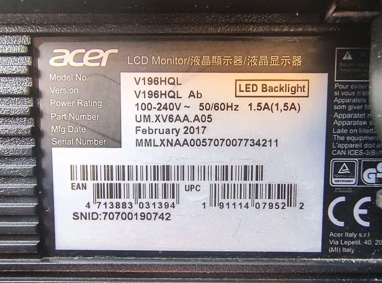 Monitor acer 18,5 polegadas modelo V196HQL, em excelente estado de conservação  - Foto 4
