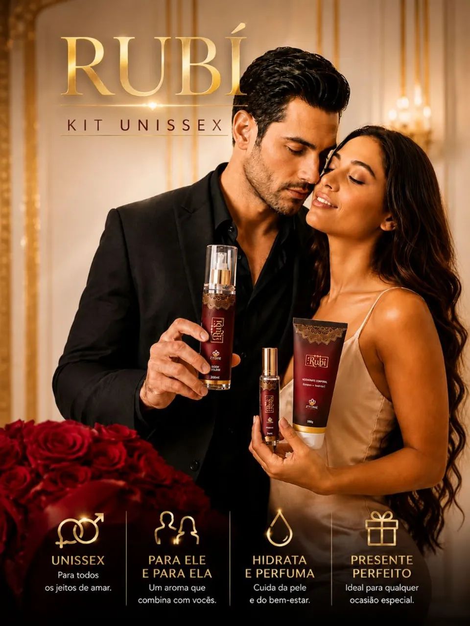 Perfumes importados Zyone -perfume de 38ml + hidratante 80gr