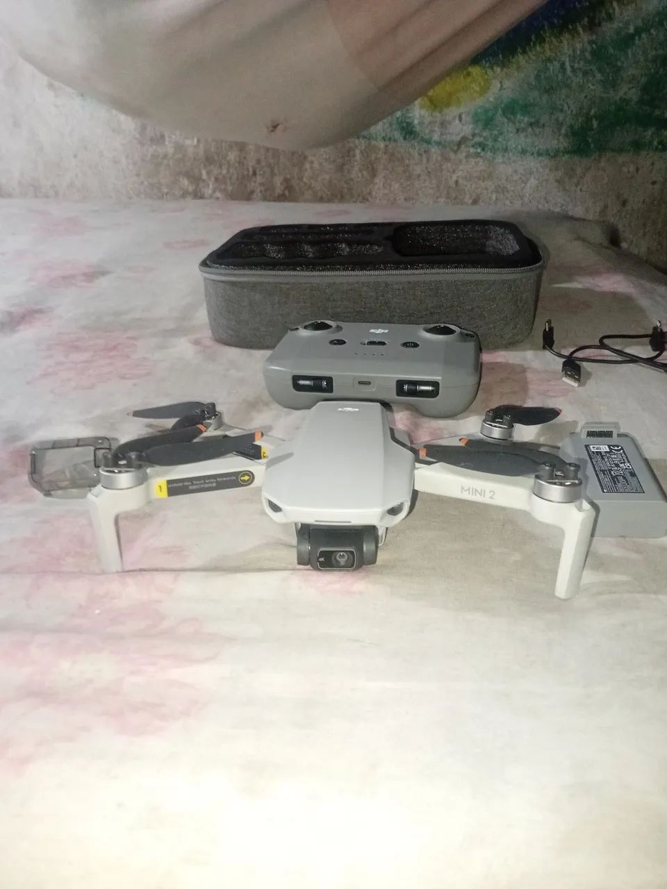 Drone dji mini 2× beg de transporte grava em 4k 