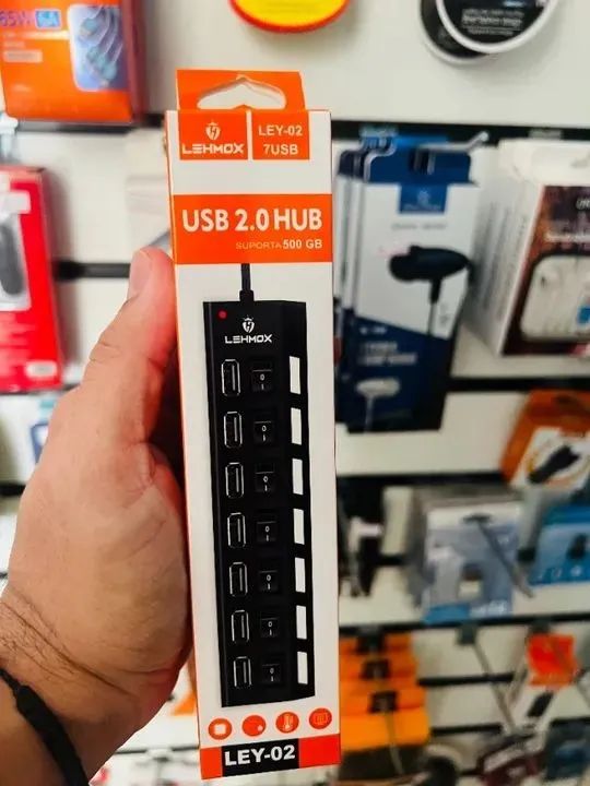 Extensor USB 7 portas - HUB - on/off