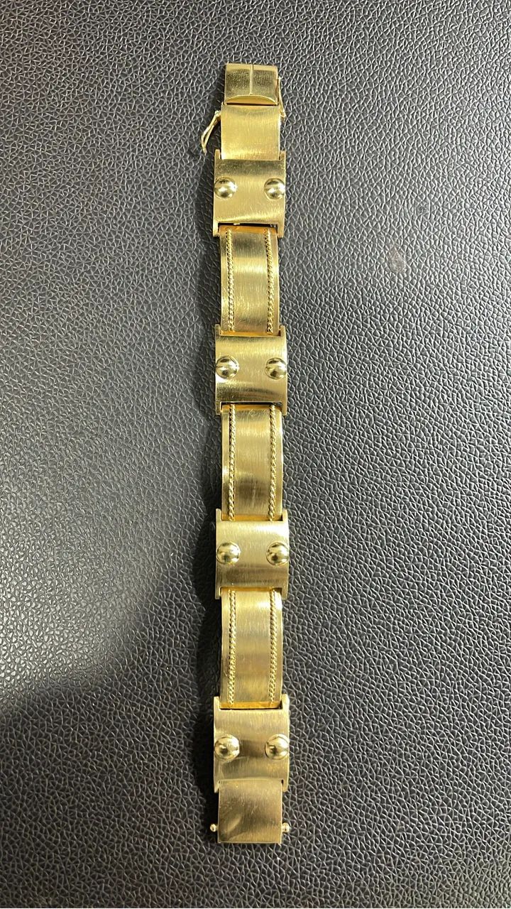 Bracelete de prata mil banhado a ouro 