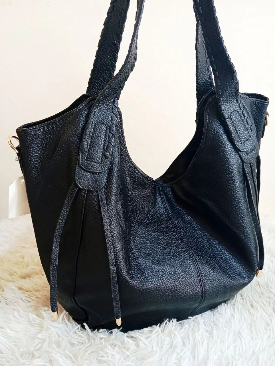 Bolsa GG Feminina Preta Cabe Notebook  - Foto 3