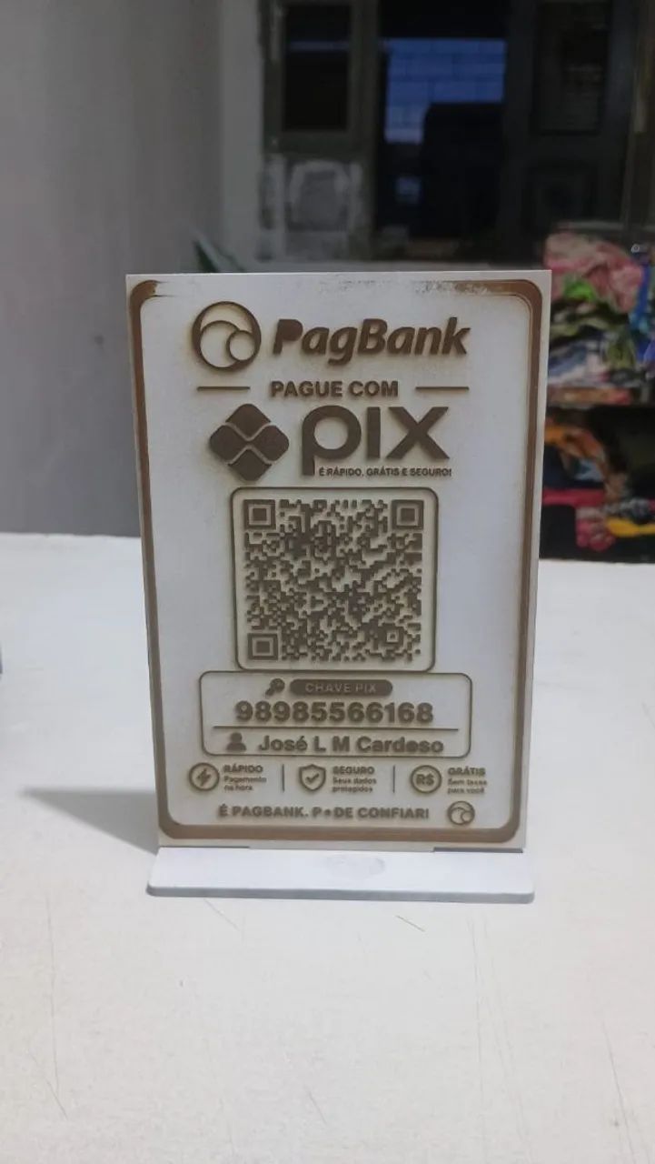 Placa MDF personalizada Pix & wi-fi 10x15 cm