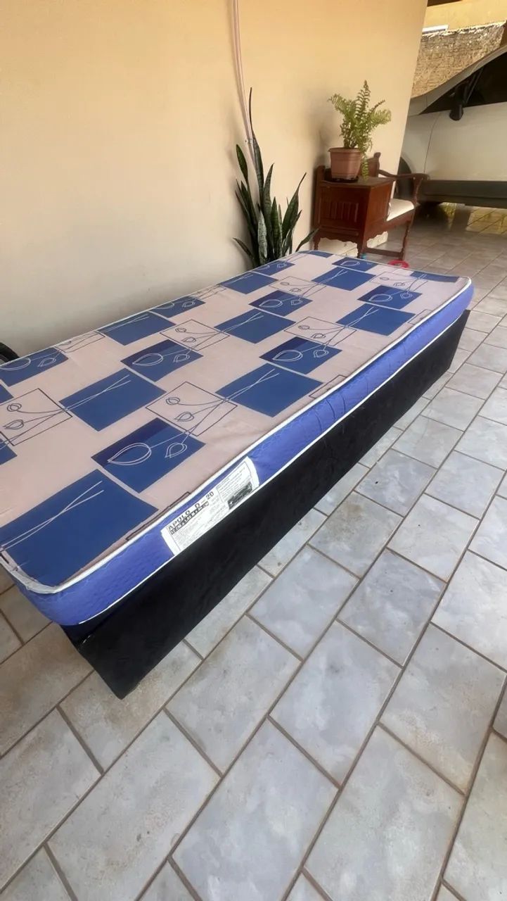 Cama box solteiro com colchão 