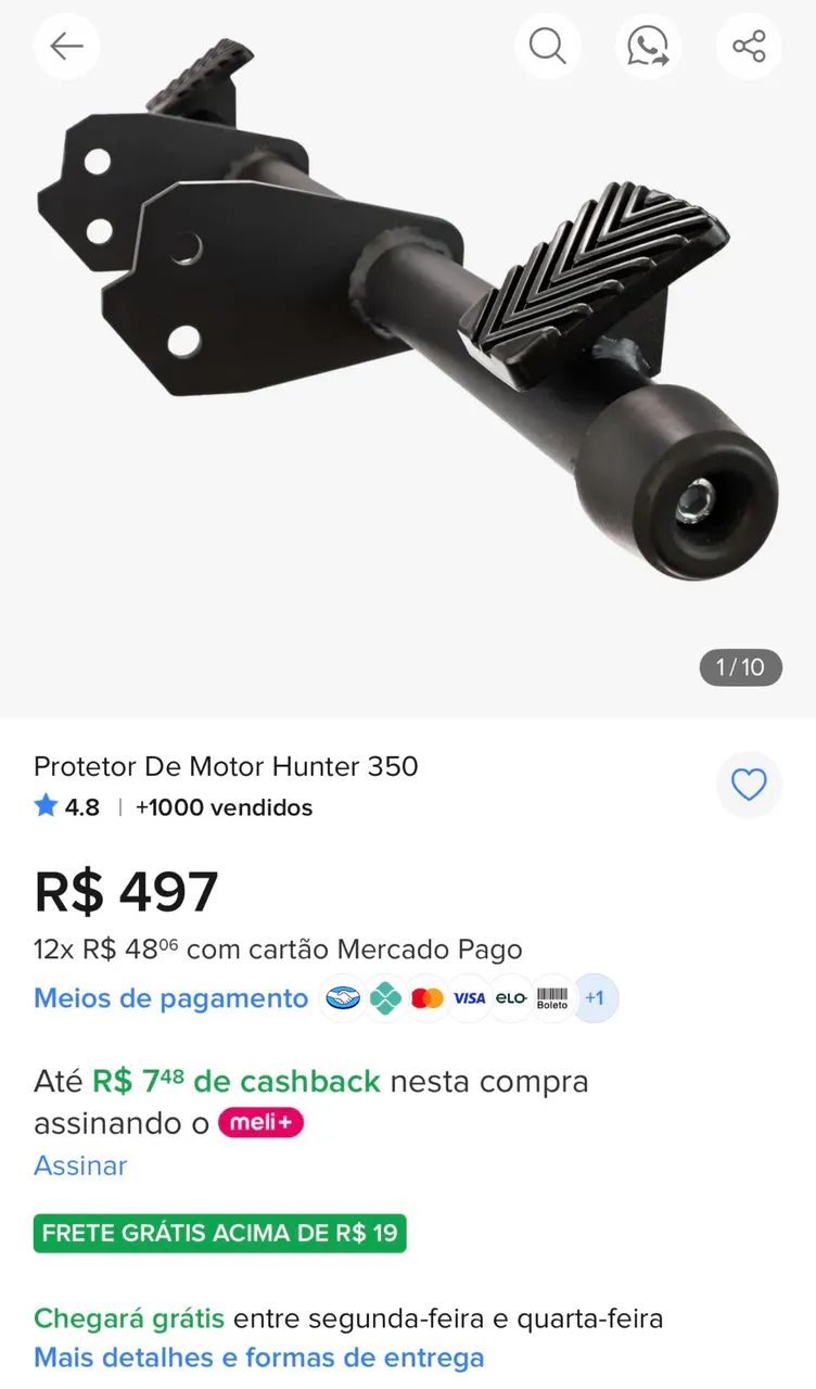 Protetor de motor crash bar Royal Enfield: Hunter - Meteor - Classic 350