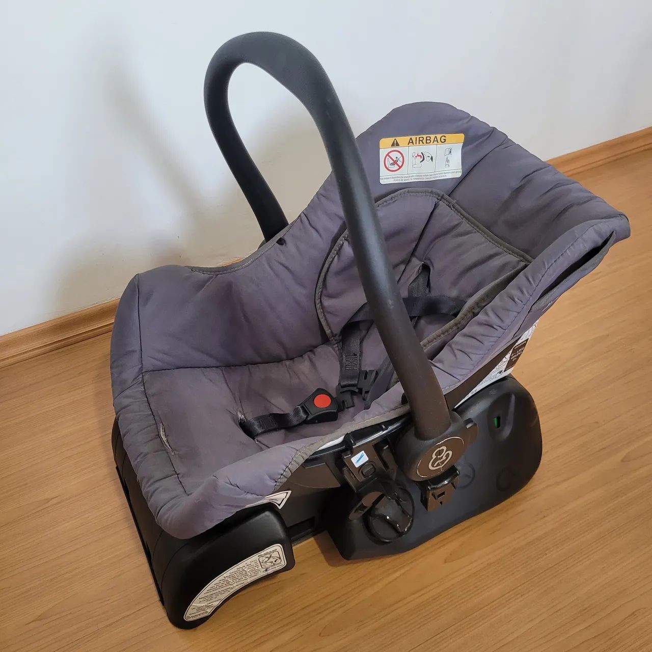 Conjunto Bebê Conforto Grid Black com Base Fixação Galzerano - Foto 3