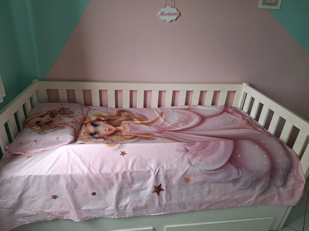 Cama madeira maciça solteiro com auxiliar e gavetas - Foto 4