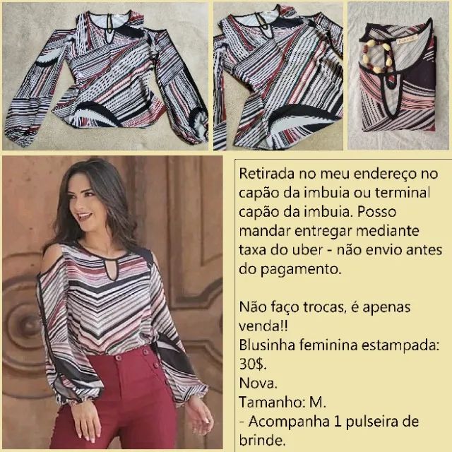 Blusinha estampada M nova