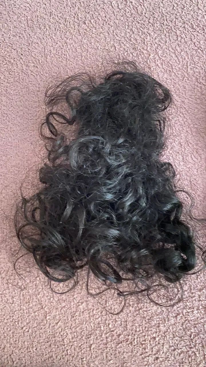 Cabelo humano cacheado preto