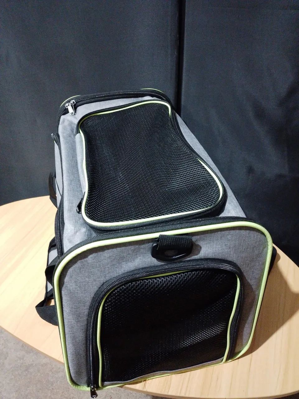 Bolsa De Transporte Pet nova Expansiva Cachorro Gato Viagem Avião cinza com amarela!<br> - Foto 3