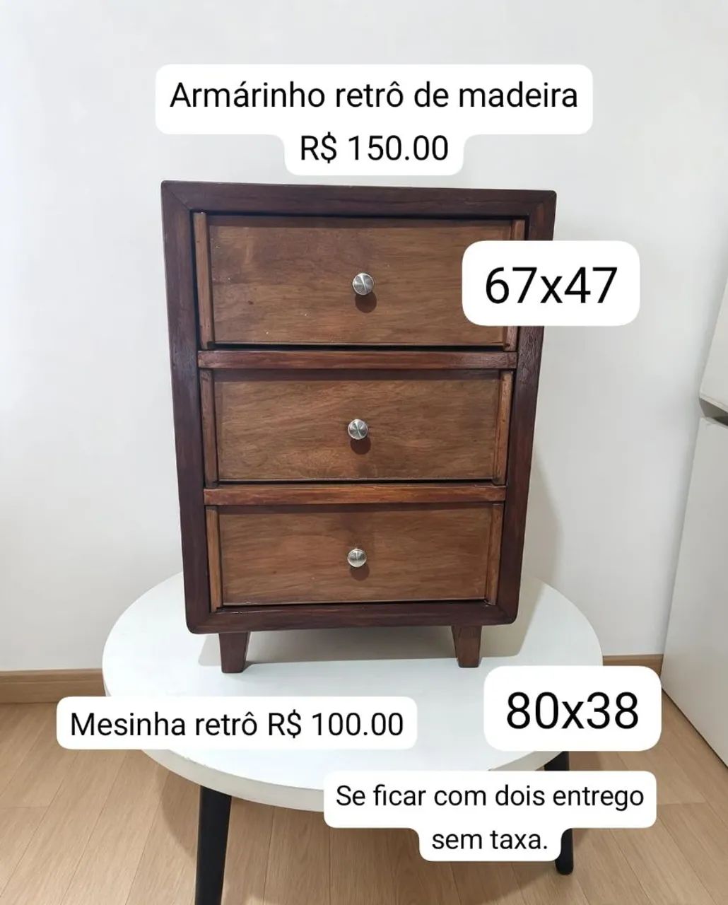 Mesinha e armário retrô 