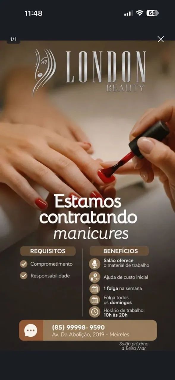 Vaga de manicure 