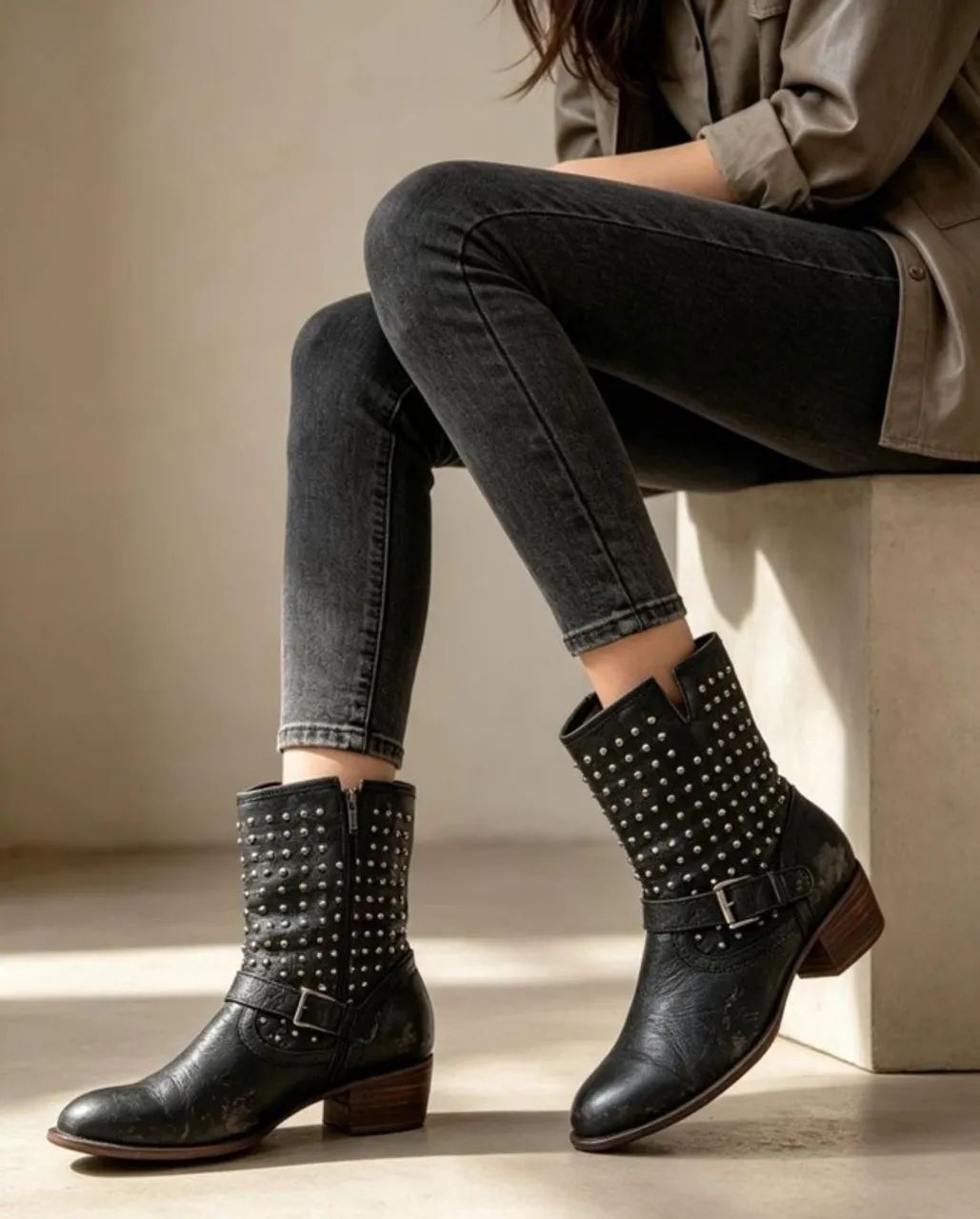 Bota Biker couro Schutz nº39 - Foto 2
