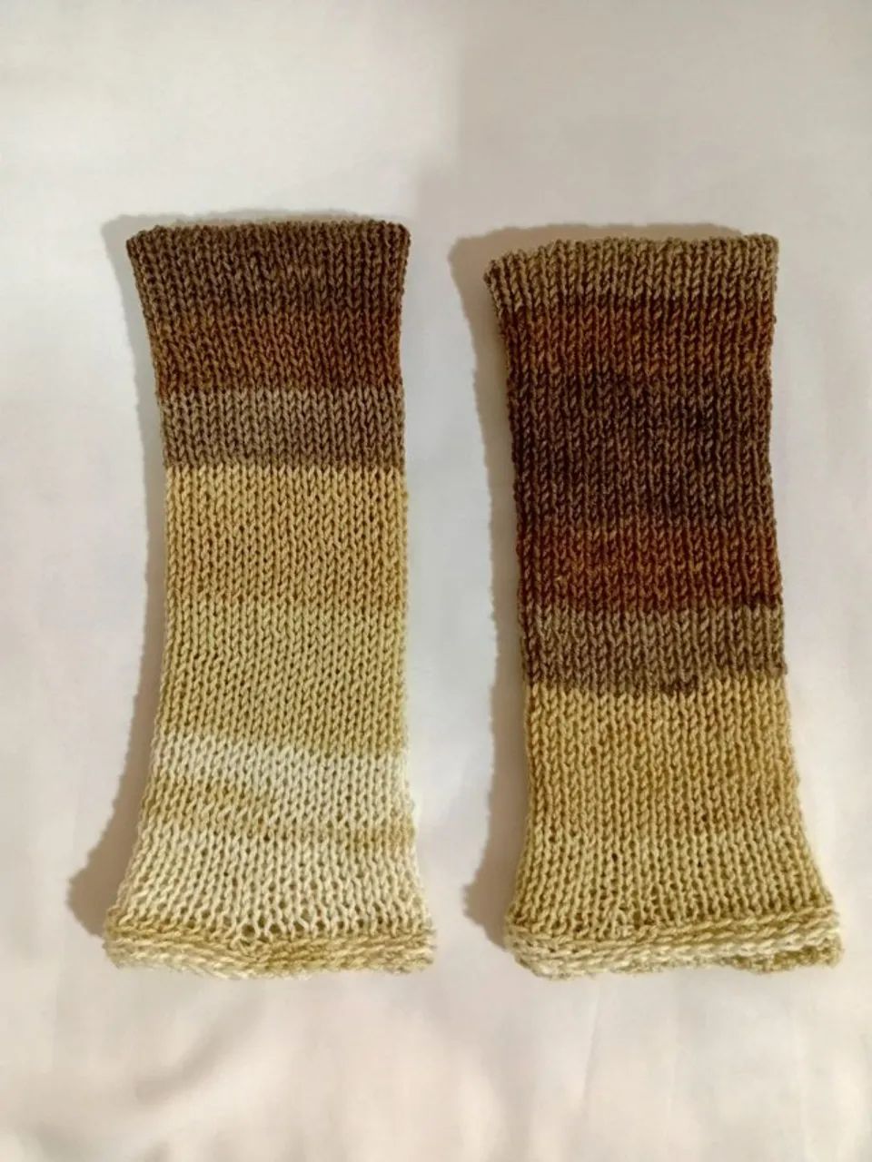 Polainas marrom de lã natural merino