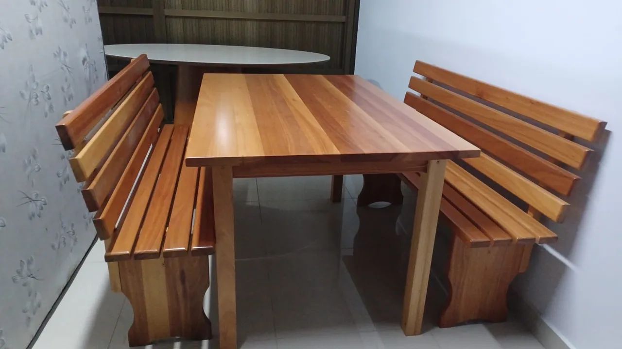 Jogo de mesa madeira gergelim