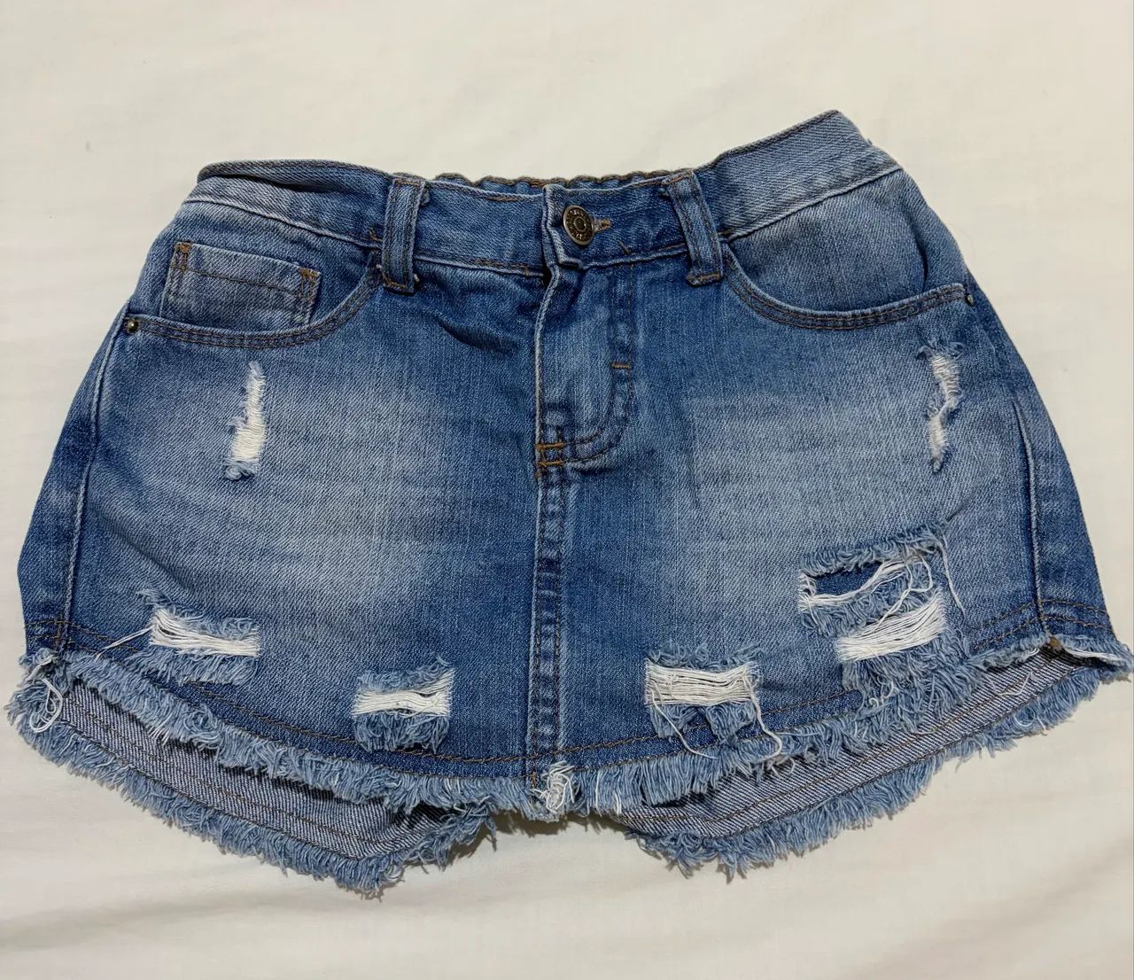 Short saia jeans infantil
