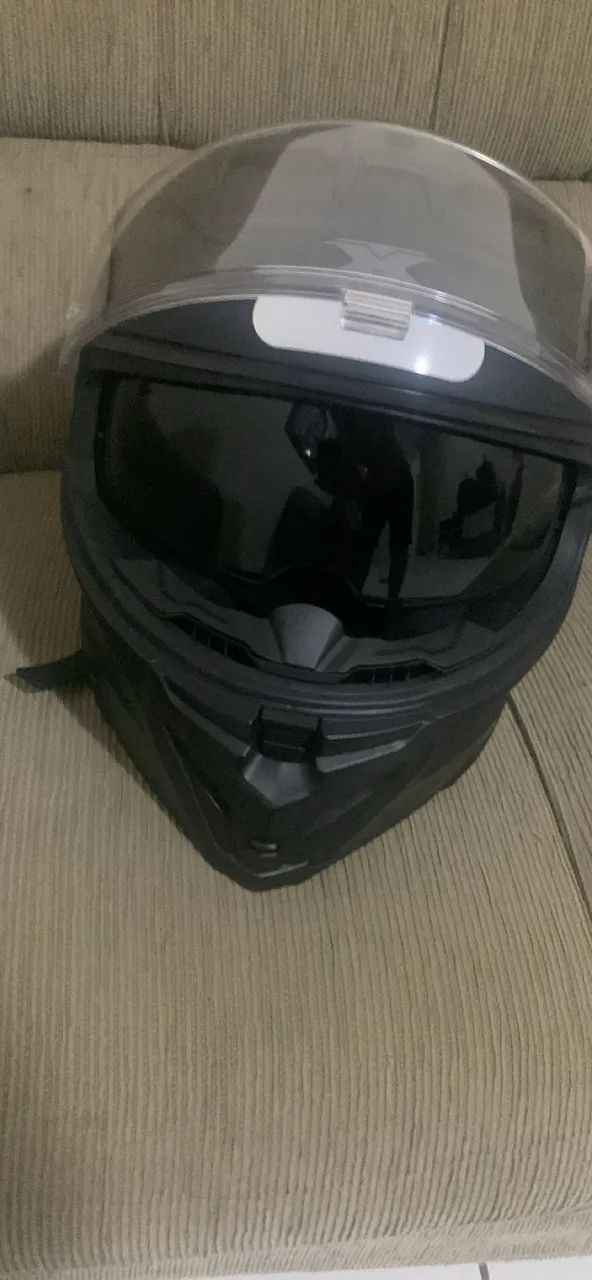 Capacete Texx Preto Fosco Solid Kaiman C/óculos - Peças para motos