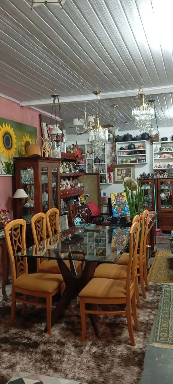 Mesa com tampo de vidro bisotê grosso e 6 cadeiras - Foto 4