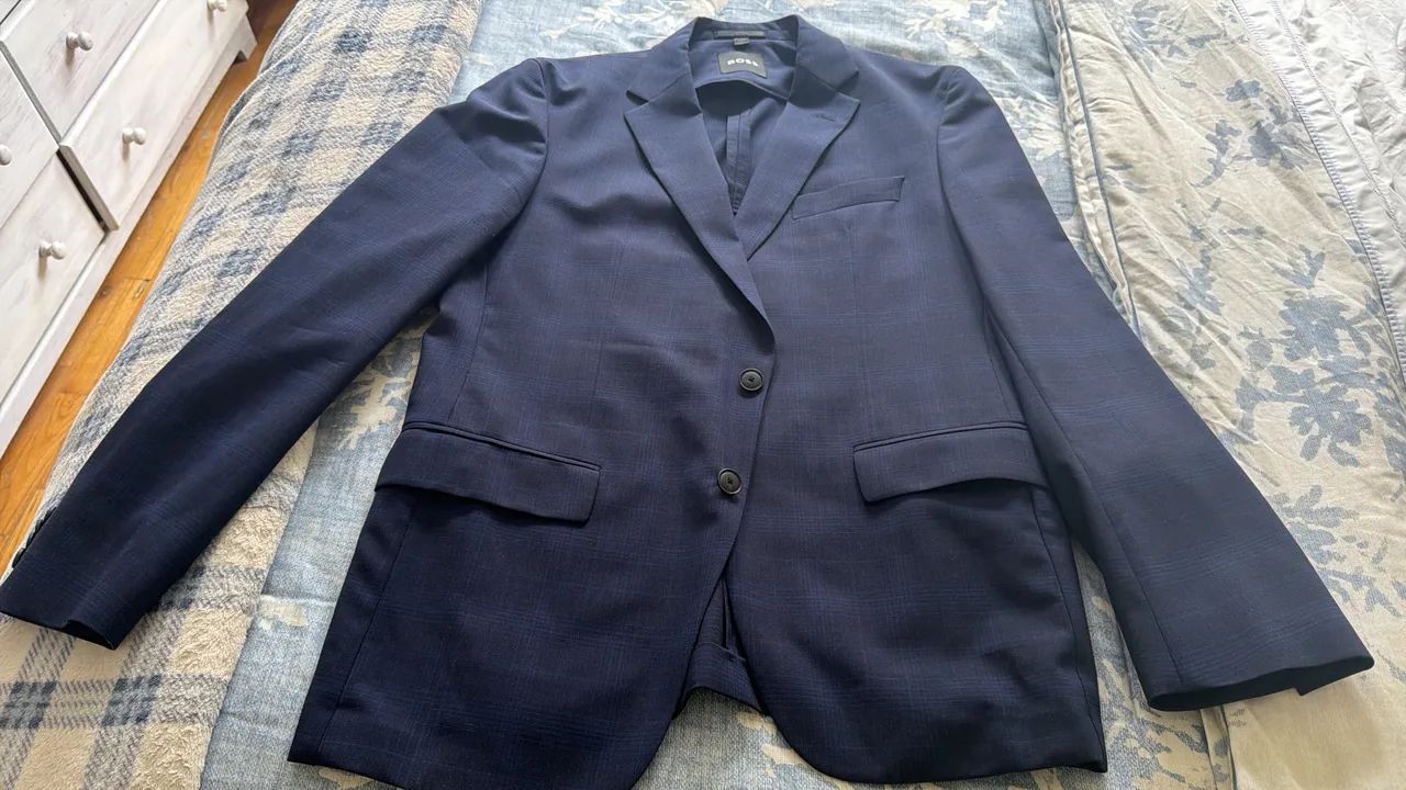 Terno Hugo Boss original 42R azul xadrez   - Foto 2