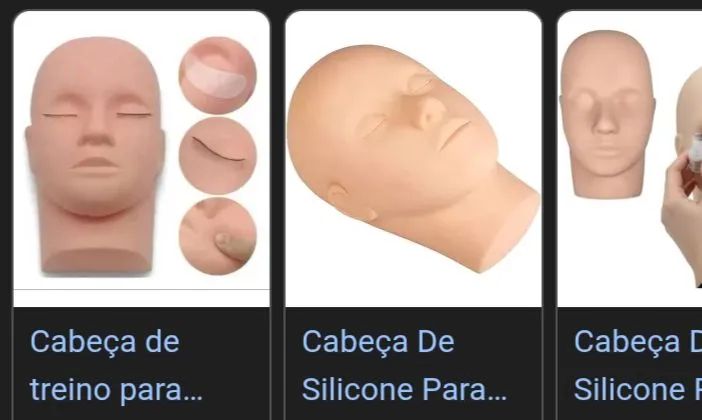 Cabeça de silicone para teste  para cílios, sobrancelha, make