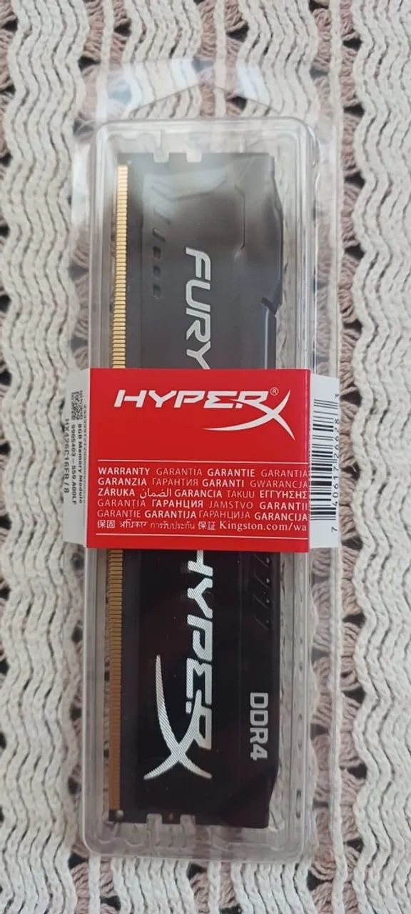 Memória RAM HyperX Fury 8GB DDR4 2666MHz CL16 - Nova / Lacrada