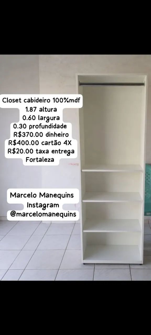 Closet cabideiro branco 