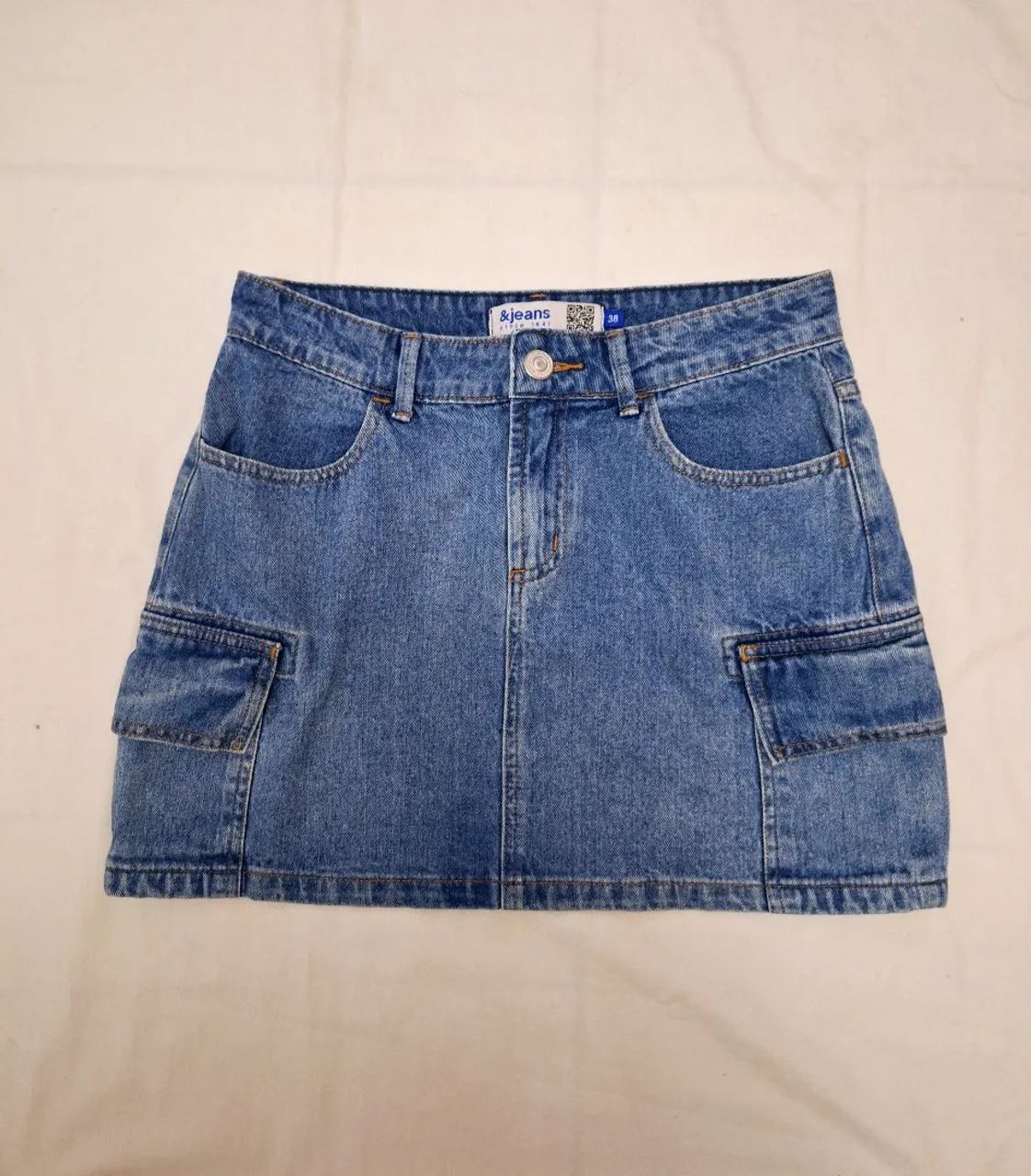 Saia jeans cargo 