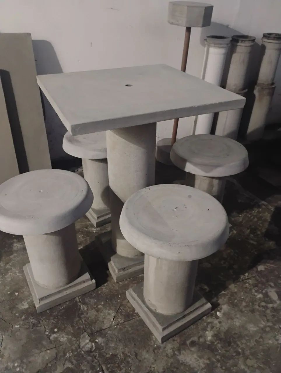 Conjunto de mesa de cimento 