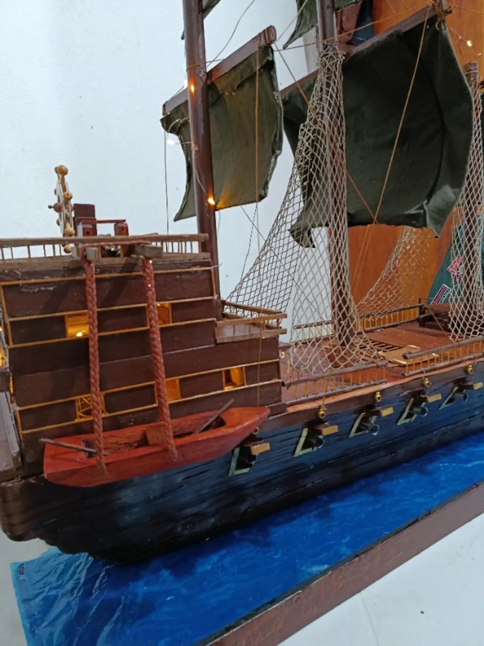 Navio pirata de madeira artesanal  - Foto 3