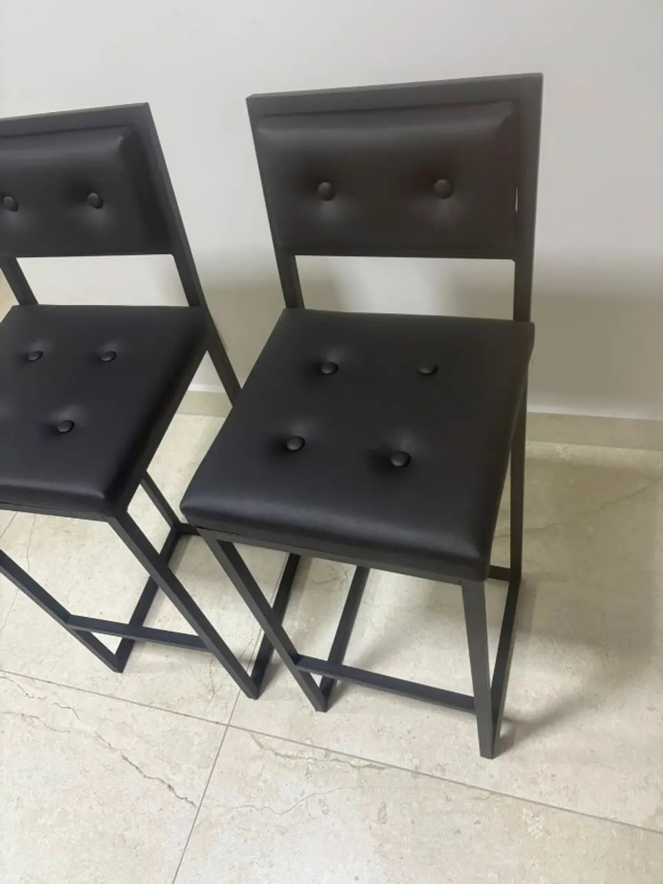 Banqueta Kit 2 Balcão Cozinha Com Encosto Estofada - Foto 4