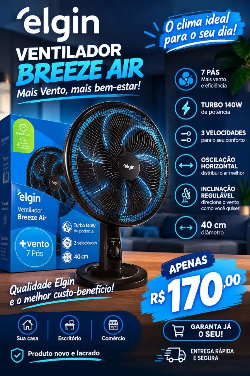 Ventilador elgin valor 170