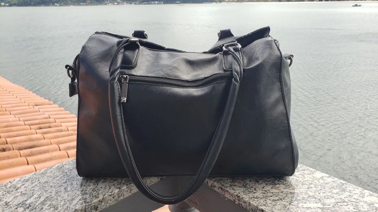 BOLSA DE COURO PRETA  - Foto 2